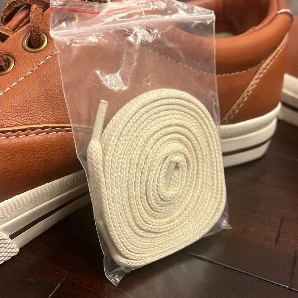 Polo Ralph Lauren Vaughn Soft Leather Boat Shoes Sneakers new tan Men’s Size 8
